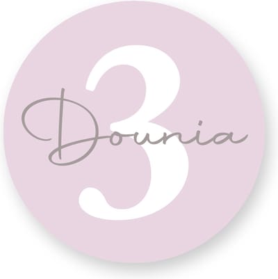 25x Sluitsticker Naam Cijfer*- Roze - 40 mm - Verjaardags sticker - Sluitzegel - Sticker Verjaardag jongens meisjes - Uitdelen - Cadeau's Kado's -Sluitzegel - Trakteren - traktatiestickers Pimp Studio