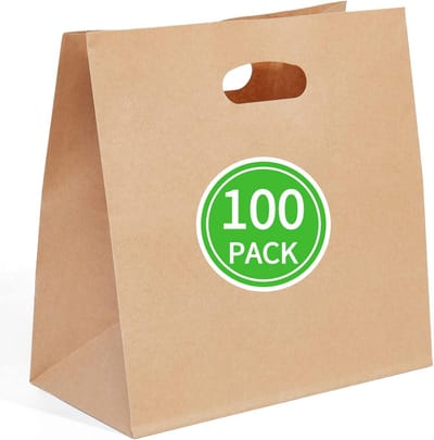Set van 10/20/50 Kraft Papieren Zakken - Cadeauzakken met Handvatten - Bruin geschenkverpakking