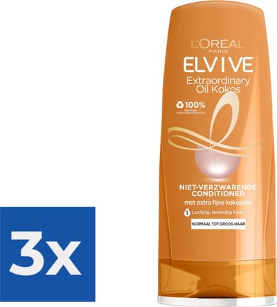 L’Oréal Paris Elvive Conditioner - Extraordinairy Oil Kokosolie - 3 x 200 ml
