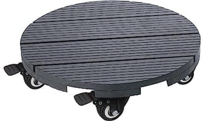 Plantenroller WPC - Bloemen rolplank - Verplaatsen Potten - Lichtlopende Wielen - 30 cm - Antraciet