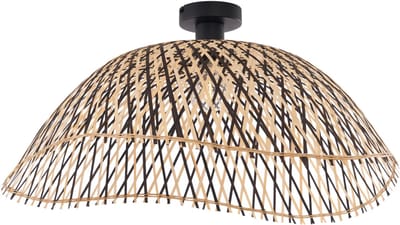 QAZQA alka - Art Deco Plafondlamp - 1 lichts - Ø 60 cm - Zwart - Woonkamer | Slaapkamer | Keuken