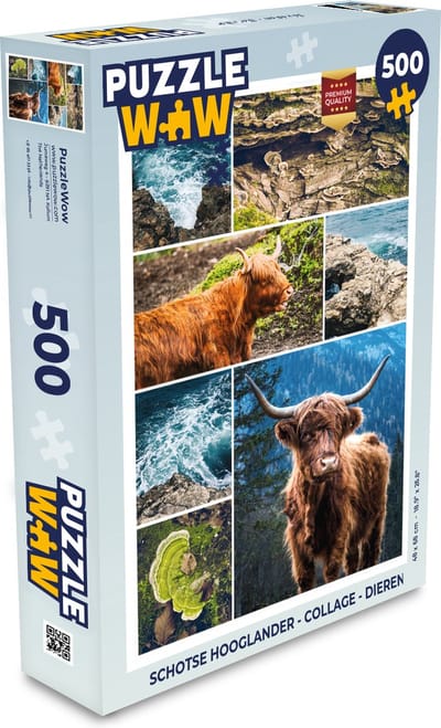 Puzzel Schotse hooglander - Collage - Dieren - Legpuzzel - Puzzel 500 stukjes