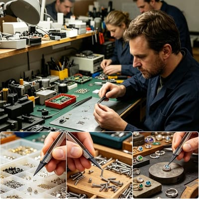 Elektronisch Pincet - Antistatische Grijper - Precisie Werk - ESD-Veilige Punt - 13 cm Lengte - Zilver