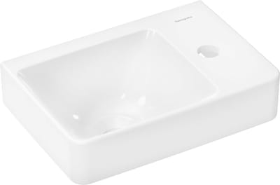 hansgrohe Xelu Q - fontein - met planchet rechts - 360/250 - met kraangat - zonder overloop - wit