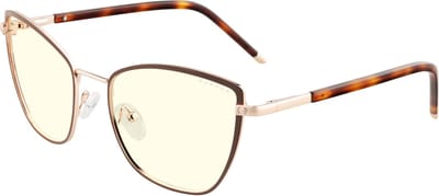 GUNNAR - ERIKA Gaming Bril - Computerbril - Blauw Licht Bril - Blue Light Glasses 0,2 Sterkte - Coffee Gold - Clear