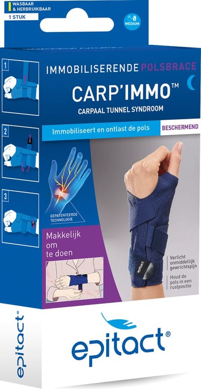 Epitact Carp Immo Immobilisatiebrace Rechts Maat M – Polsbrace – Carpaaltunnels Ondersteuning