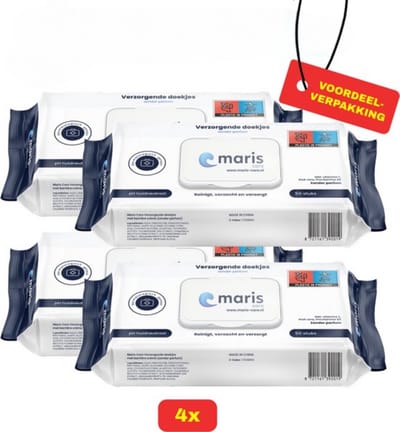 Maris Care Verzorgende doekjes parfumvrij - 4 x 50 - Voordeelverpakking!