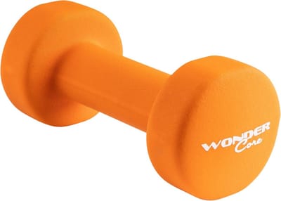 Wonder Core Dumbbell Neopreen Hexagon, Gewichten Halter - Oranje - 1x 3 KG - Workout Fitness Krachttraining accessoires