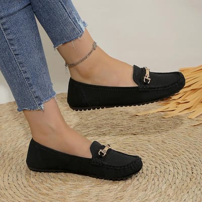 Dames Flats Effen Kleur Mesh Loafers Lage Schoenen voor Dames Zachte Zool Gebreide Ballerina Schoenen Casual Instappers Sneakers Dames 36 black