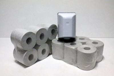 Kortpack - 12 rollen poetspapier - 20cm x 280mtr - Met handige dispenser - 1-laags papier - Complete set - (039.0250)