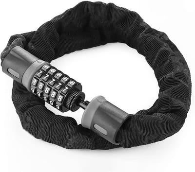 Fietsslot met extra dikke stalen ketting (80 cm) - 5-cijferig cijferslot voor maximale veiligheid - Inclusief slijtvaste beschermhoes - Geschikt voor Fiets