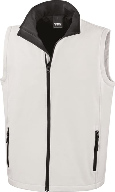 Result Printable Soft Shell Bodywarmer RT232 - White/Black - XXL