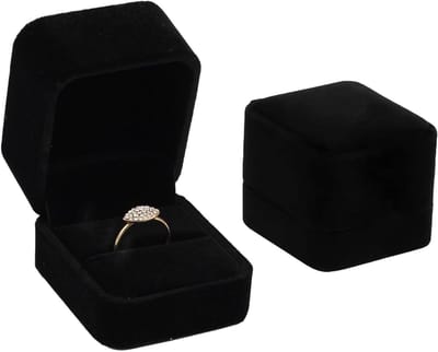 Elegante Velours Ringdozen Set van 2 - Kleine Geschenkdozen voor Verlovingsringen, Trouwringen en Sieraden met Luxe Afwerking