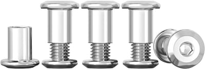 M4 x 12mm Verbinding Schroeven voor Riemgespen - Roestvrijstalen Bevestigingsbouten voor Meubels, Bedden en Deuren - 10 Sets met Moeren en Sleeve Nuts