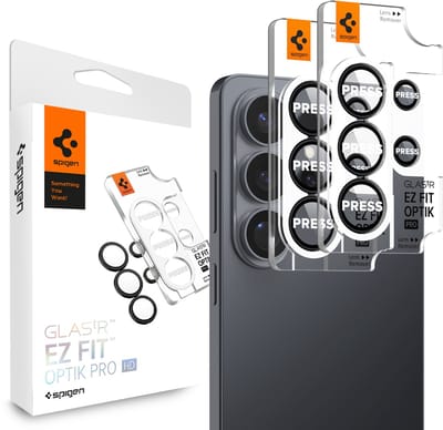 Spigen Camera Lens Protector Geschikt voor Samsung Galaxy S26 Ultra - Glas.tR EZ Fit Optik Pro - 9H Tempered Glass - Gemakkelijke Installatie - Zwart 2-Pack