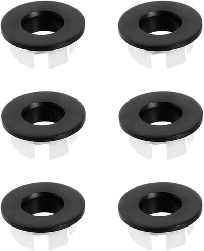 6 Stuks Ronde Metalen Wasbak Overloopringen Zwart Krasbestendig