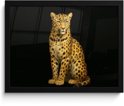 Poster in lijst - Fotolijst 40x30 cm - Posters - Panter - Realistisch - Bruin - Posterlijst zwart - Decoratie - Wanddecoratie woonkamer - Muurdecoratie slaapkamer