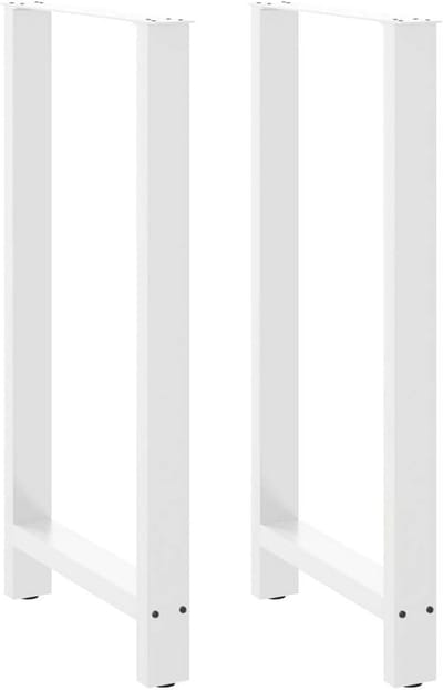 Set van 2 Bartafelpoten Verstelbaar Wit Staal 60x110-111 cm