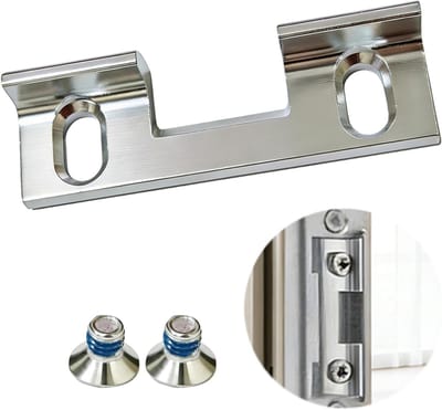 Connector voor vergrendelplaten, drop holder schroefstuk 46 x 14,4 x 9 mm, gatafstand 32 mm, zilver, ideaal voor meubels en bevestigingen