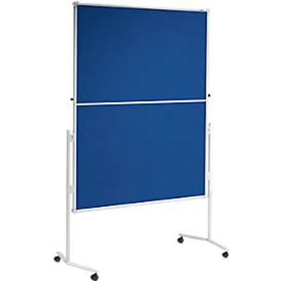 MAUL presentatiebord Pro, opvouwbaar, B 1200 x H 1500 mm, textiel/witbord, blauw