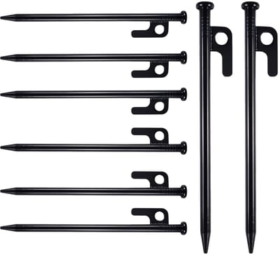 Dailygoods - 11,8 inch campingtentharingen, sterke corrosiebestendigheid, metalen haringen, met haak en gat, voor kamperen, reizen, feest
