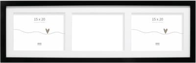 Deknudt Frames fotolijst S66KC3 - zwart - 3 horizontale foto's 15x20 cm