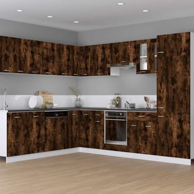 vidaXL - Ovenkast - Lyon - 60x46x81,5 - cm - bewerkt - hout - gerookt - eikenkleurig