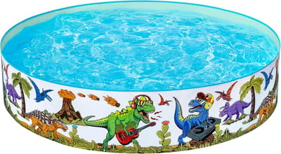 Opblaasbaar Dinosaurus Kinderbad - Buiten zwembad voor Spelen en Spetteren - 183 cm x 38 cm