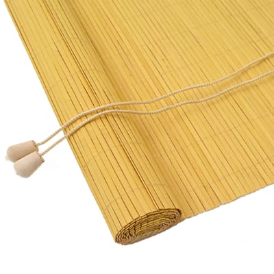 vidaXL - Rolgordijn - Geel - 60 - x - 160 - cm - Bamboe