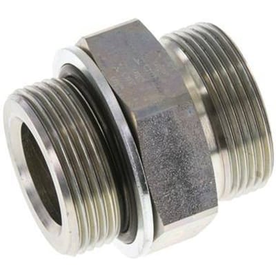 UN 1-11/16''-12 x G 1 1/4'' Verzinkt Stalen Borstnippel ORFS 250 Bar - Hydrauliek - FL2S-M-EZE-111U-114G-O
