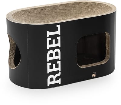 Petrebels Krabkarton voor Katten - Ruby 60 - Zwart - Stevig Karton - Design Krabhuis - 60 x 32 x 34 cm