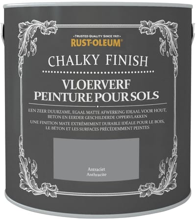 Rust-Oleum Chalky Finish Vloerverf Antraciet 2,5 liter