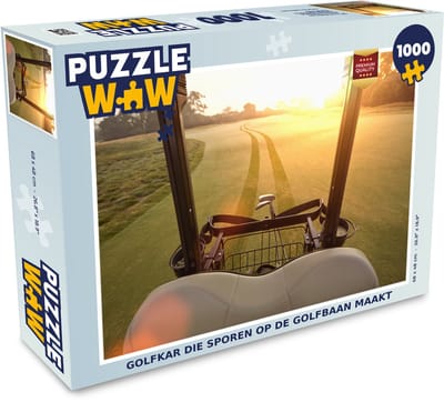 Puzzel Golfkar die sporen op de golfbaan maakt - Legpuzzel - Puzzel 1000 stukjes volwassenen