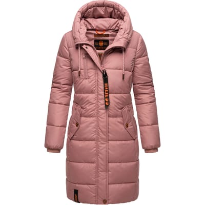 Marikoo dames winterjas – Lange gewatteerde jas met capuchon & zakken