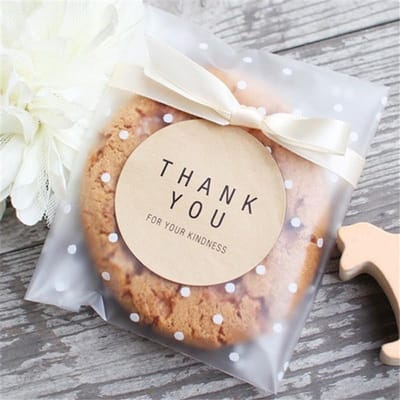100 Stuks/Lot Transparante Stippen Plastic Koekjes Verpakkingszakjes Cupcake Wrapper Zelfklevende Zakjes Verjaardagsfeest Bruiloft Decoraties