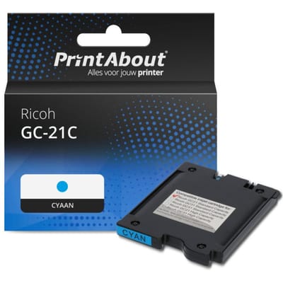PrintAbout huismerk Inktcartridge GC-21C (405533) Cyaan Geschikt voor Ricoh