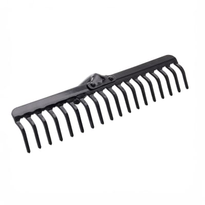 KADAX Tuinhark zonder steel, tuinhark van metaal, gazonhark voor tuinonderhoud, robuuste gazonhark, hark voor gazon, tuingereedschap (rechthoekig, 18 tanden)