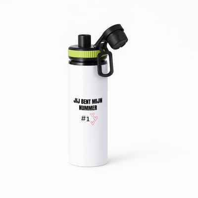 Hacebo® - Jij bent mijn nummer één waterfles met draaidop groen - Liefde - Iemand die je in het zonnetje wilt zetten - nummer 1 - leuke cadeau - kado - verjaardag - geschenk - water fles - 850ML