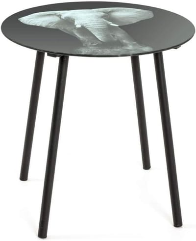 Ronde Bijzettafel Zwart/Grijs - Metalen Frame - Ø 40 x 41 cm