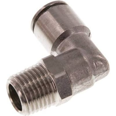 8mm x R1/4'' 90 graden L-verbinding RVS Insteekfitting Buitendraad Draaibaar FKM