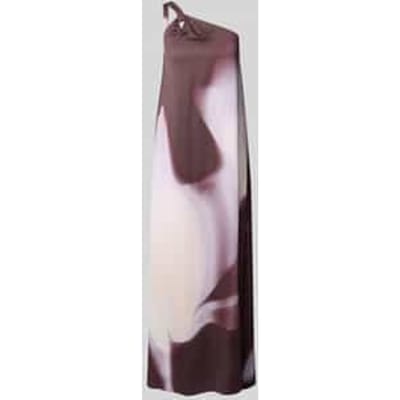 regular fit one-shoulder maxi-jurk van mix van viscose en linnen model 'DANTEA'
