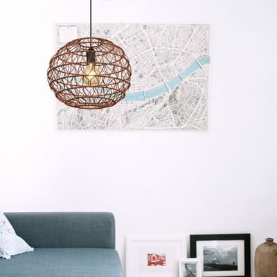 Globo - hanglamp - Senni - bruin - metaal - Ø 39cm - E27 - 15689H1B
