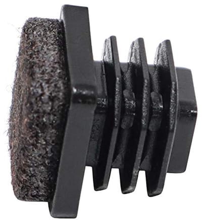 16 x Vilt Slat Stops - Zwart, 12 x 12-14 x 14 mm, Vierkante Vilt Meubelglijders voor Stalen Meubels