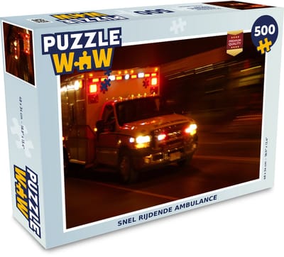 Puzzel Snel rijdende ambulance - Legpuzzel - Puzzel 500 stukjes