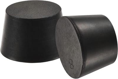 Set van 5 Zwarte Rubberen Tapered Pluggen voor Laboratorium en Hobbygebruik - Geschikt voor Diameter 33-41mm