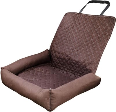 Autostoel voor honden - Reisbed - Veilig reizen - Verhoogd zicht - 32.8 x 30.8 x 13.1 cm - Koffie