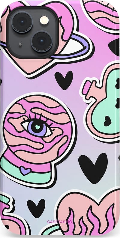 Casetastic Hoesje Geschikt voor Apple iPhone 14 Plus Magsafe - Stijlvolle Beschermende Duo-layer Case - Pastel Popart