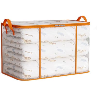 Opvouwbare opbergtas met grote capaciteit, transparante PVC-opbergtas met ritssluiting voor dekbedden, vochtbestendig, stofdicht, kastorganizer, thuis