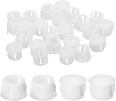 28PCS 15/32" Boorgatafdekkappen, Nylon Blinde Stoppen voor Meubels, Machines en Kasten - Ronde Snap Lock voor Boorgaten