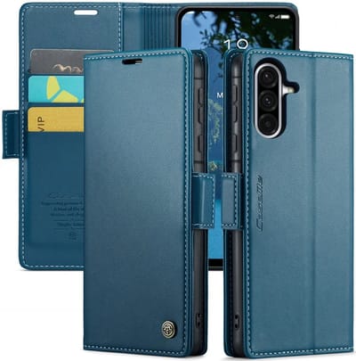 Hoesje geschikt voor Samsung Galaxy A36 - CASEME Litchi Texture Book Wallet Case - Blauw